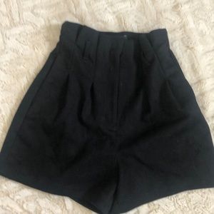 Express extreme high rise black suede shorts